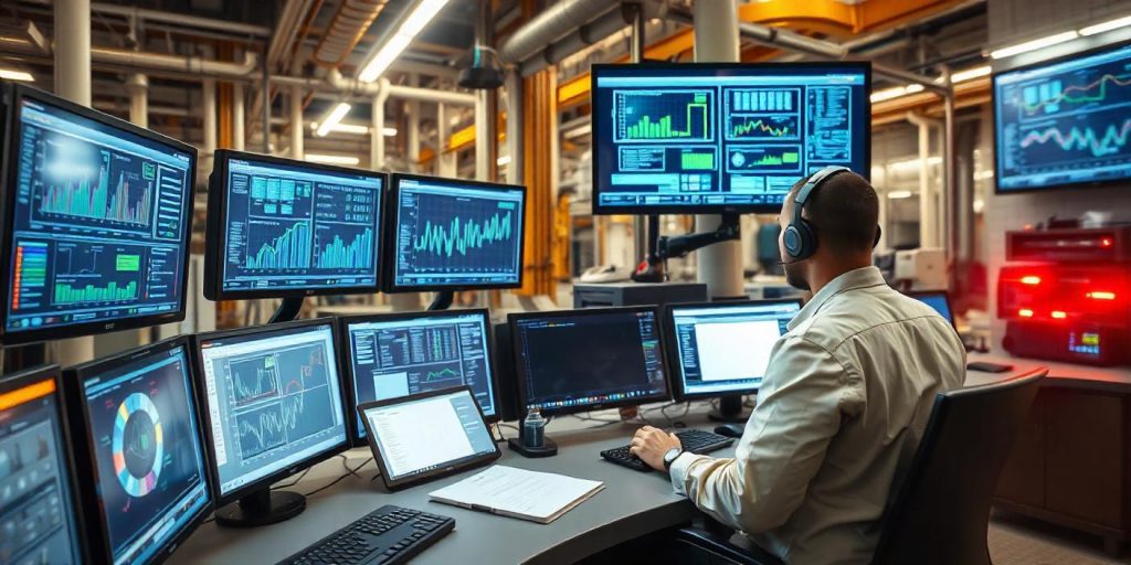 Industrial Control Room with Redesigned Process Logic Display